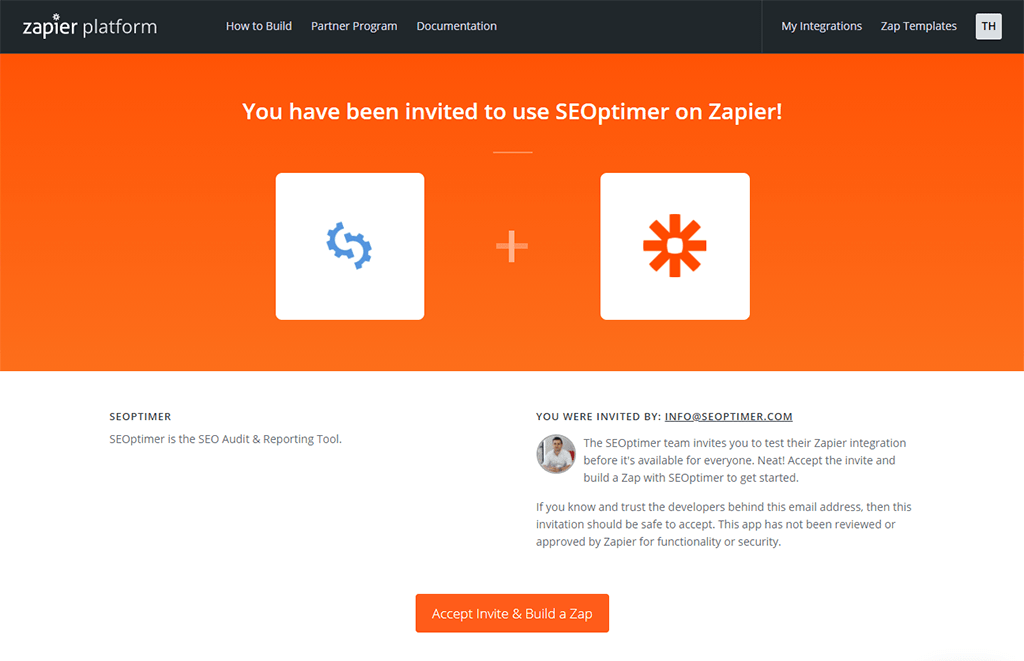 Zapier invito